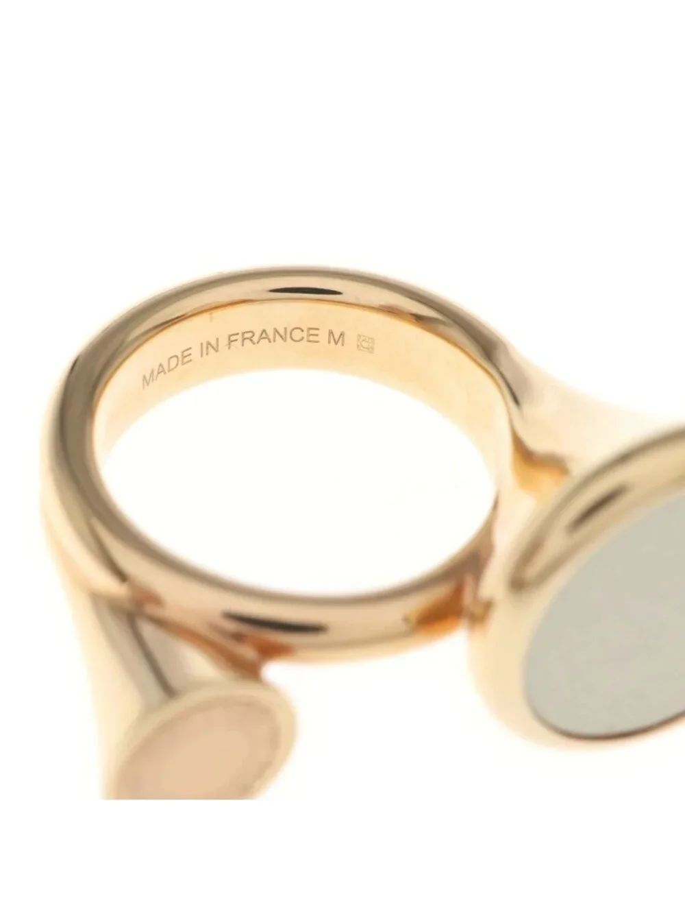 Hermes Col Horn Motif Ring Pink Gold